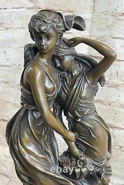 Auguste Moreau Mère `S Jour Cadeau Bronze Sculpture Art Déco Marbre Base