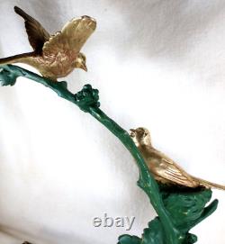 BECQUEREL sculpture animalière ART DECO Bronze oiseaux sur branche -1930