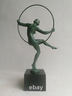 BRIAND Danseuse cerceau art deco Max Le Verrier Bouraine 1920 STATUE SCULPTURE