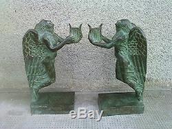 BRONZE serre-livres BOULAY-HUE cire perdue VALSUANI sculpture MUSE bookends