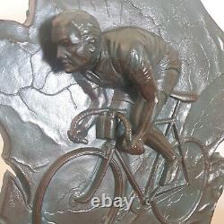 Bas relief jacques limousin cyclisme tour de france regule art deco no bronze