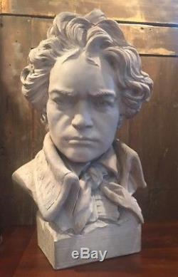 Beethoven Buste Sculpture En Terre Cuite Art Deco Signe Lorenzi