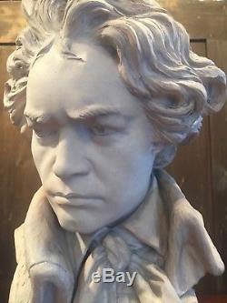 Beethoven Buste Sculpture En Terre Cuite Art Deco Signe Lorenzi