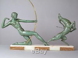 Belle sculpture Art Déco en régule patiné bronze, époque 1930