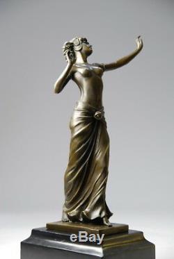 Belle sculpture Art Déco en bronze signée Preiss envoi gratuit