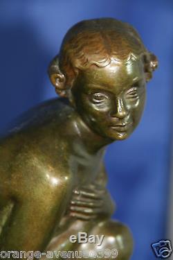 Belle sculpture statue en bronze art déco signée L. Alliot