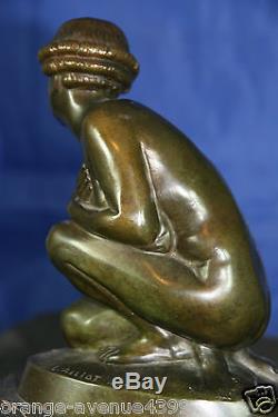Belle sculpture statue en bronze art déco signée L. Alliot