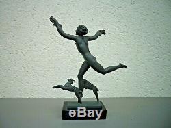 Belle statue Art deco Pierre le Faguays FAYRAL sculpture régule patine Médaille