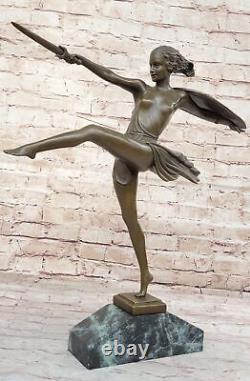 Bronze Art Déco Amazone Signée Femme Fille Femelle Guerrier Fonte Sculpture Deal