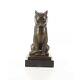 Bronze Moderne Marbre Art Deco Statue Sculpture Animalier Chat Félin Bj-52