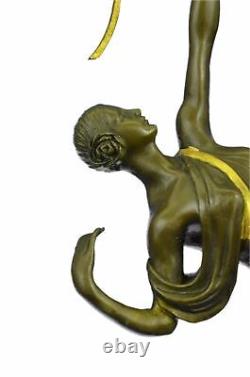 Bronze Sculpture Art Déco Chair Diana Huntress Figurine Mythique Fonte