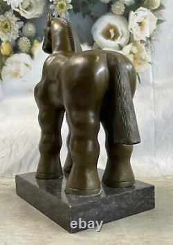 Bronze Sculpture Art Déco Marbre Base Abstrait Inspiré Fernando Botero Art