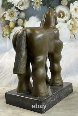 Bronze Sculpture Art Déco Marbre Base Abstrait Inspiré Fernando Botero Art