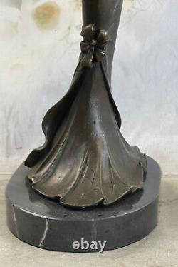 Bronze Sculpture Art Déco Mom'Holding' Bébé Main Fabriqué Masterpiece Bureau