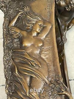 Bronze Sculpture Art Déco Nouveau Jardinière Vase Fonte Intérieur / Extérieur