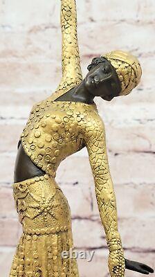 Bronze Sculpture D. H. Art Déco Égyptien Danseuse Statue Figurine Ouvre