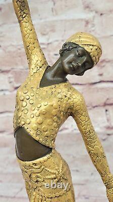 Bronze Sculpture D. H. Art Déco Égyptien Danseuse Statue Figurine Ouvre