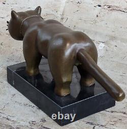 Bronze Sculpture Par Botero Chat Félin Animal Art Déco Statue Figurine