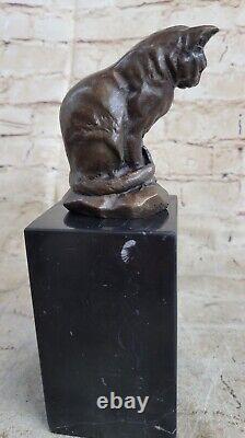 Bronze Sculpture Par Milo Chat Félin Animal de Compagnie Animal Art Déco Statue