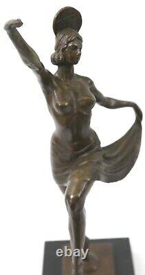 Bronze Sculpture Statue Art Déco Danseuse Fonte Détaillé Spanish Artiste Ballest