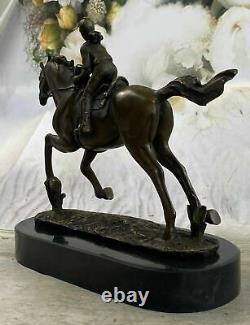 Bronze Sculpture The Lady Jockey Art Déco Fonte Original Décor Maison Art
