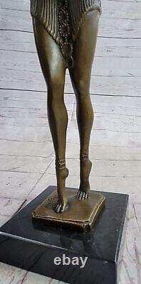 Bronze Signée Art Déco Rare Rugissant C 1920S Nu Danseuse Sculpture Statue Deal