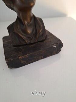 Bronze art déco sculpture buste 1920. Figurine art deco bronze statue miniature