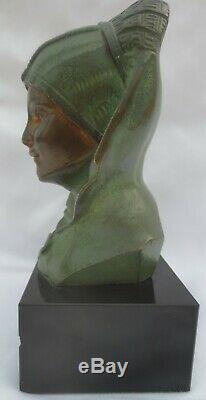 Bronze de G. GARREAU, Sculpture d'un buste féminin Style ART DECO