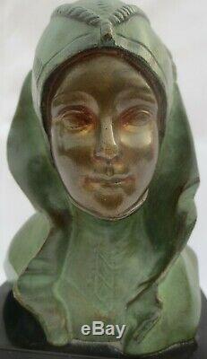 Bronze de G. GARREAU, Sculpture d'un buste féminin Style ART DECO