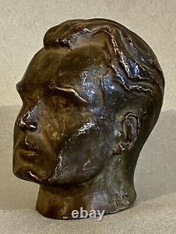 Bronze visage tête buste homme épreuve d'essai HC 1900 art déco Cire Perdue