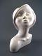 Buste De Femme Au Chapeau Faïence Fine Céramique Craquelée Art Deco Signé Leroy