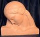 Buste En Terre Cuitefemme à La Nattesculpture Art-déco De Gennarelli 1881-1943