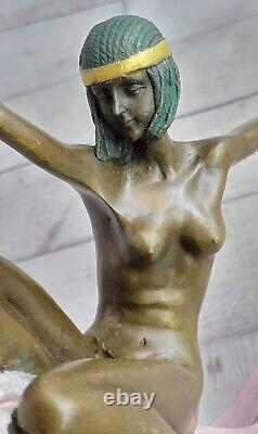 C. Mirval Solide Bronze Sculpture. Abstrait Art Déco Statue Moderne Marbre