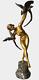 Colinet Danseuse Aux Perroquets Superbe Bronze Art DÉco C. 1930 76 Cms ++++