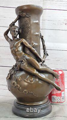 Chair Homme Par Moreau Bronze Vase Sculpture Figurine Art Déco Marbre Ouvre