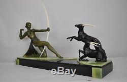 Chasse Aux Antilopes, Sculpture Art Déco XXème Siècle