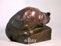 Chat à laffût Sculpture Bronze animalier d'époque Art-déco, vers 1930
