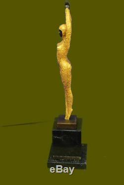 Chiparus Bronze Massif Sculpture. Abstrait Art Déco Nouveau Figurine