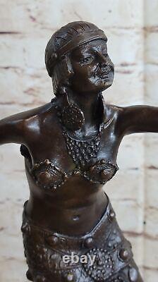 Chiparus Dancer Avec / Frappant Pose Bronze Sculpture Art Déco