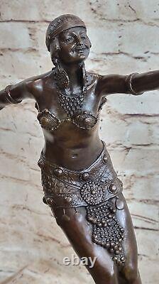 Chiparus Dancer Avec / Frappant Pose Bronze Sculpture Art Déco
