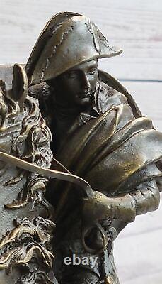 Claude Honoring Français Napoléon Bronze Sculpture Art Déco Marbre Socle Décor