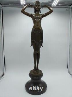 Demeter Chiparus Danseuse Scarabée Égyptienne 75 cm Bronze Style Art Déco