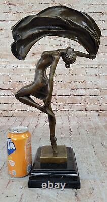 Drapeau Danseuse Art Déco Bronze Fonte Sculpture Aldo Vitaleh Figurine Deal Nr