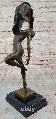 Drapeau Danseuse Art Déco Bronze Fonte Sculpture Aldo Vitaleh Figurine Deal Nr