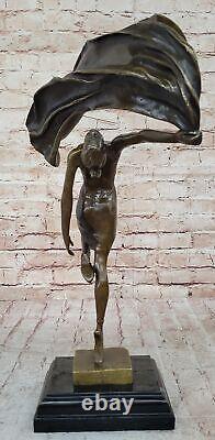 Drapeau Danseuse Art Déco Bronze Fonte Sculpture Aldo Vitaleh Figurine Deal Nr