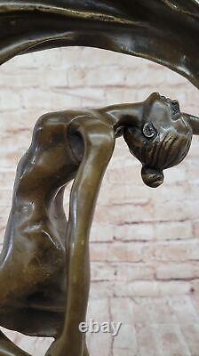 Drapeau Danseuse Art Déco Bronze Fonte Sculpture Aldo Vitaleh Figurine Deal Nr