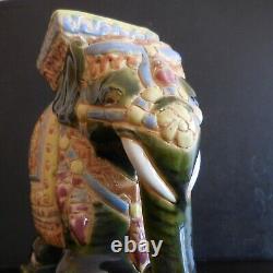Eléphant sculpture céramique faïence fait main XXe art déco ethnique Inde N3638
