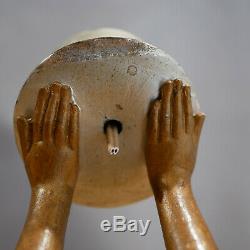 Enrique BALLESTE Lampe sculpture femme Art Deco en régule émaillé French Lamp