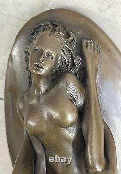 Érotique Art Déco Deux Lovers Bijoux Boîte Bronze Sculpture Domestique Affaire