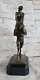 Érotique Nu Satyre Ampère Nue Femelle Sexuel Grec Art Déco Sculpture En Bronze